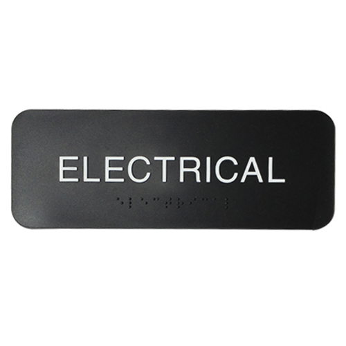 Electrical sign with ADA Braille  3x8