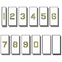 Number Stencil Kit  12 PC  -choose size Number Stencil Kit 12 pc, Number Pavement Marking Stencil Kit, 12 pc Number  stencils, Pavement Marking number stencils, Concrete number Stencils, Pagking Lot Pavement Marking Stencils, road stencils, parking lot number stencils