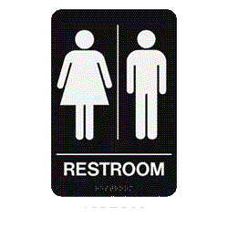 ADA Unisex Restroom 9 Braille Sign 9"x6"