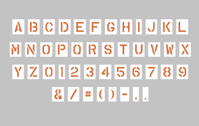 Alpha- Number Pavement Stencil Mega Kit  63PC
