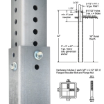 3" x 42"  Square Post Anchor Sleeve   Post Sleeve, Anchor Sleeve, Ground Mount sleeve, Square Post Sleeve,  Post breakaway anchor
