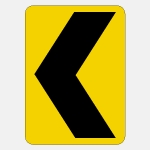 W1-8 Chevron Warning Sign  Yellow - Black