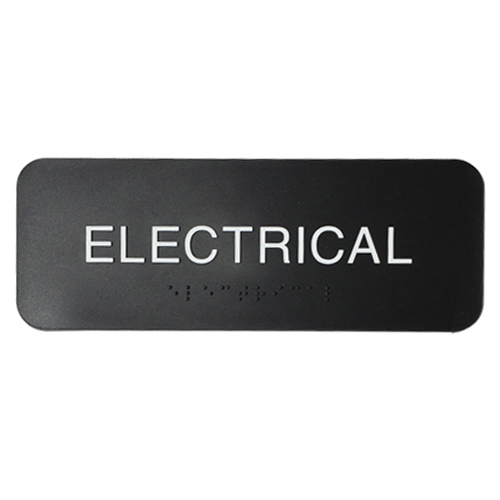 Electrical sign with ADA Braille  3x8
