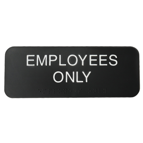 Employees-Only Sign with Braille Firstsign.com