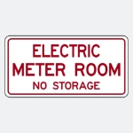 Electric Meter Room No storage Sign