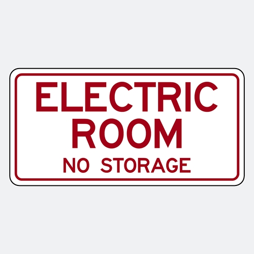 Electric Room No storage Sign