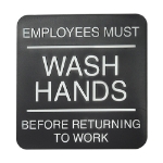 Employees must wash hands before returning to work