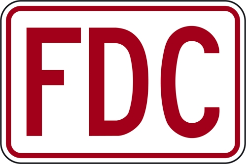 FDC  sign for Fire Department