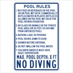 Pool Rules Sign, Florida Pool Rules