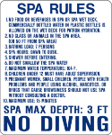 Florida Standard Spa Rules 30"x36" Florida Standard Spa Rules 30"x36", Standard Pool Rules, STANDARD SWIMMING RULES, COMMUNITY POOL RULES, 24"hx18"w STANDARD POOL RULES