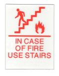 In Case of fire use stairs sign