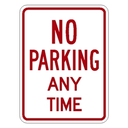 No Parking Any Time sign