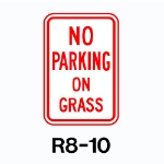 No parking on Grass sign 12x18  Aluminum