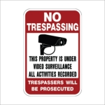 No Trespassing Video Surveillance Sign - .080  Reflective ALUMINUM No Trespassing video surveillance Sign, No Trespassing Sign with Video Camera, video surveillance Aluminum signs, Property is under Video Surveillance Signs, No Trespassing This Property Is Protected Video Surveillance sign, Surveillance sign with camera, Reflective surveillance Sign