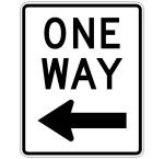 One way left arrow-aluminum traffic sign 
