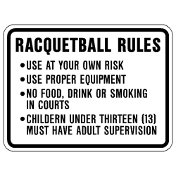 Racquetball Rules Sign 24x18 up to 5 lines of copy) RQB-24