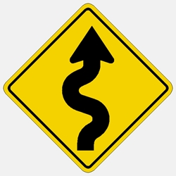 Right Winding Road Traffic sign W1-5R