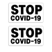 "STOP COVID-19" Decal / Sticker (Set of 2) - COR-STP-COV-RED
