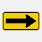 W1-6  LARGE ARROW WARNING SIGN