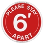 Social Distancing Decal "Please Stay 6' Apart" Floor Decal / Sticker corona virus decals, covid-19, social distancing, virus, please stay 6 foot apart, floor sticker,