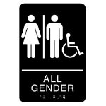 All_Gender_Restroom_ADA Symbol Sign 6x9
