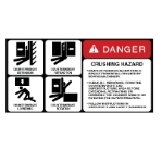 Danger Crushing Hazard Equipment Decal .