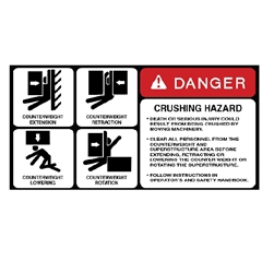 Danger Crushing Hazard Equipment Decal .