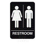 ADA Unisex Restroom 9 Braille Sign 9"x6"
