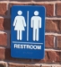 ADA Unisex Restroom 9 Braille Blue Sign 9"x6"