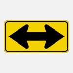 Double Arrow Traffic warning Sign