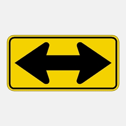 Double Arrow Traffic warning Sign