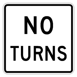R3-3 No turns Traffic Sign