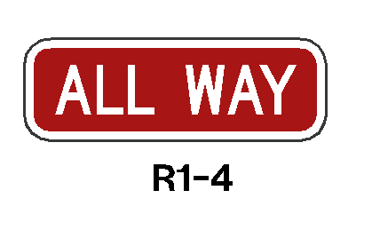 All Way R1-4 6"x18"   All-Way-Sign,R1-4