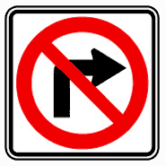 No Right Turn R3-1R 24"x24"