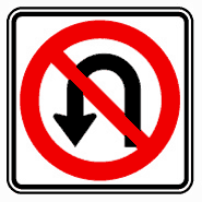 No U-Turn Reflective Traffic Sign R3-4 24"