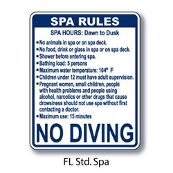 Florida Standard Spa Rules 30"x24"