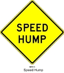 W17-1 is shown as a diamond-shaped sign with the words "SPEED HUMP" on two lines  