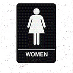 Women Restroom Braille Sign 9"x6"