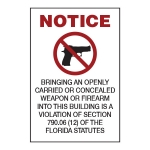 GUN NOTICE DECAL 4" X 6"  