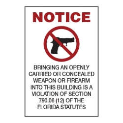 GUN NOTICE DECAL 4" X 6"  